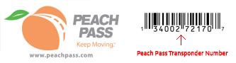 Peach Pass Transponder Number